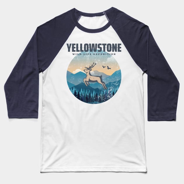 Yellowstone Exclusive Wyoming Snow Lovers Baseball T-Shirt by Meryarts